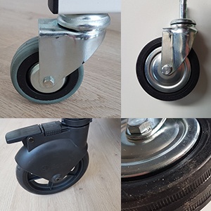 degelijke wielen metaal kunststof rubber loopvlak